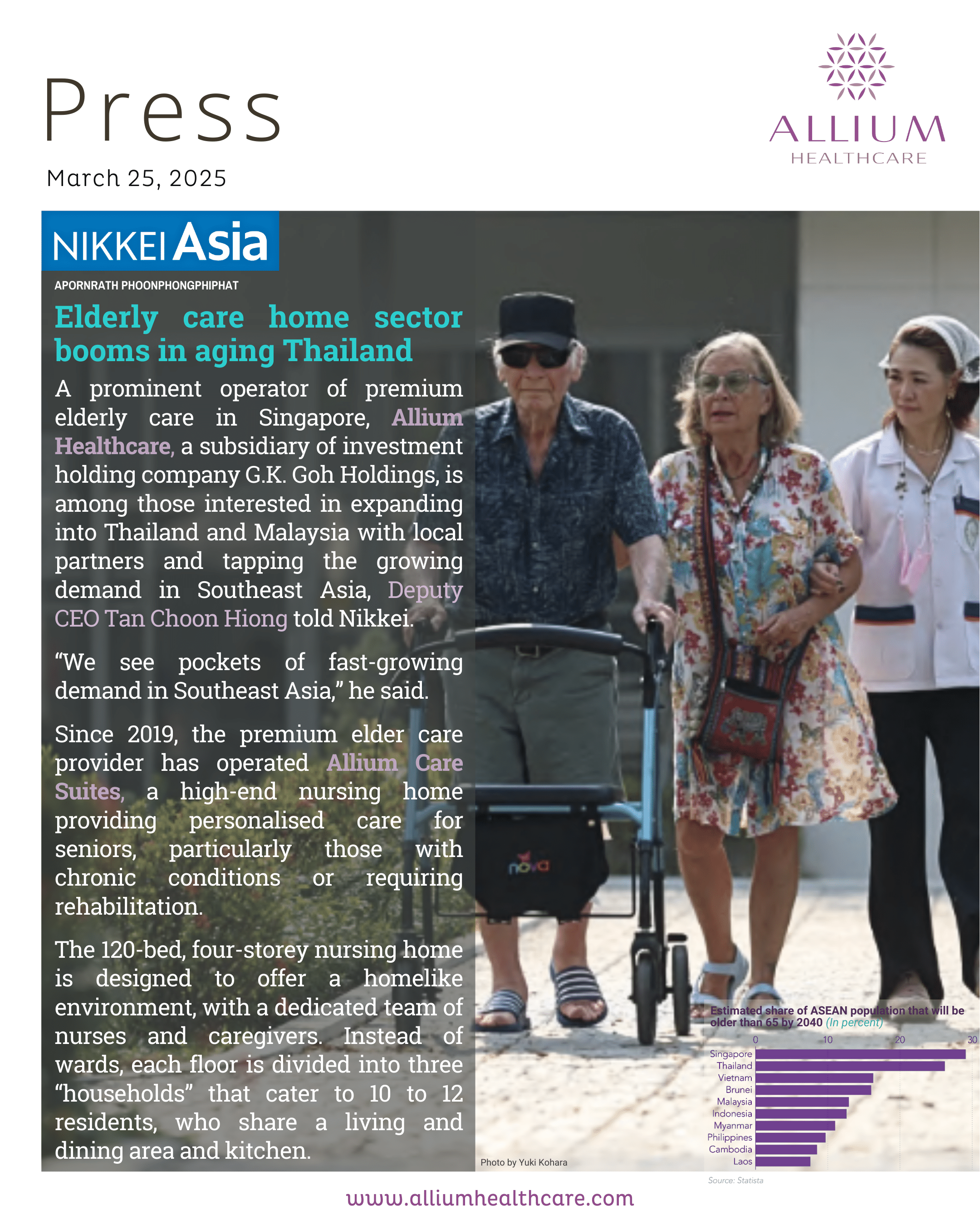 Elderly Care Home Sector Booms in Aging Thailand